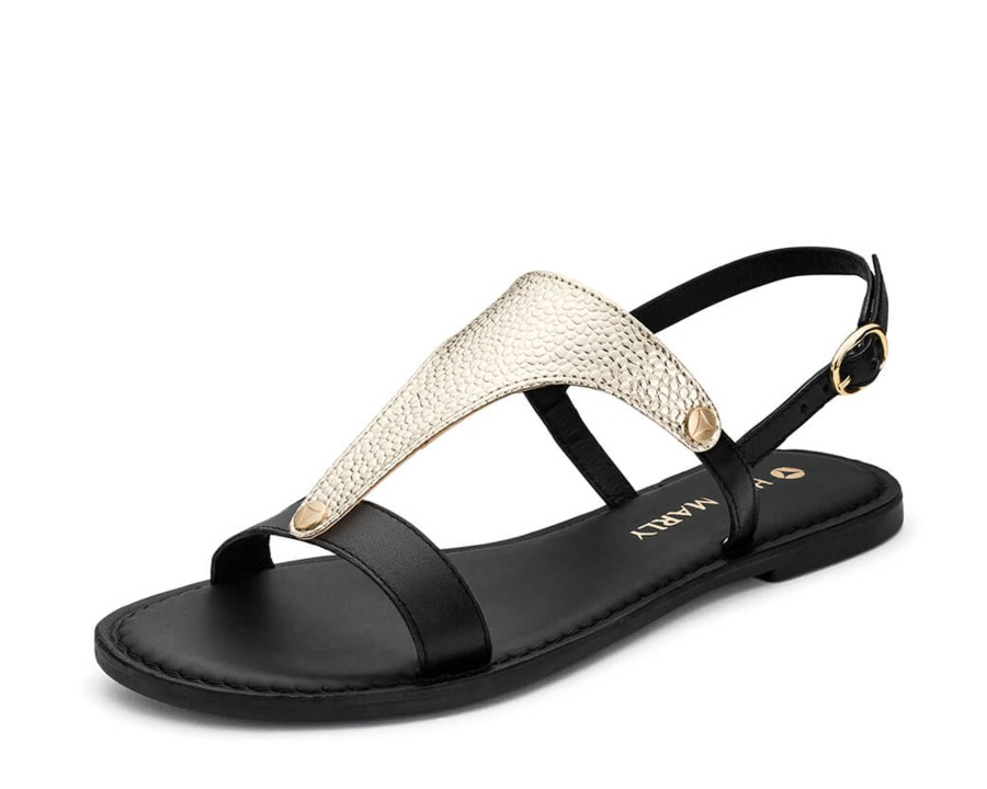 Sandalen Hey Marly | Mars Metallic - Classic Riemen Black Ts