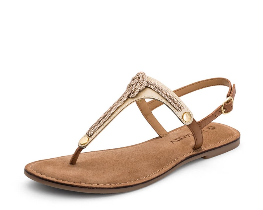 Sandalen Hey Marly | Glitter Knot - Comfort Cognac Ts