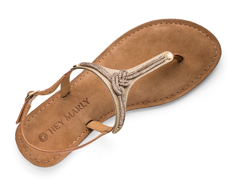 Sandalen Hey Marly | Glitter Knot - Comfort Cognac Ts