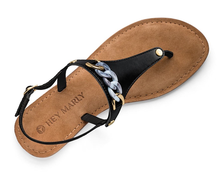 Sandalen Hey Marly | Precious Chain - Comfort Black Ts