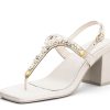 Sandalen Hey Marly | Precious Pearl - Block Heel Mid Crema Ts White - Precious Pearl - Ts