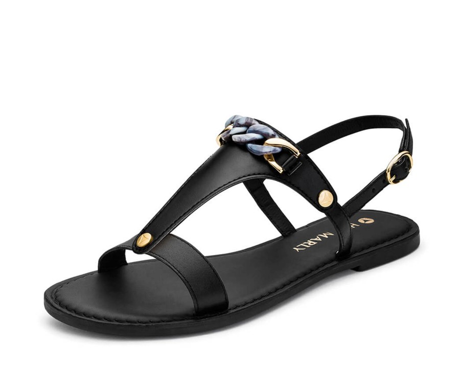 Sandalen Hey Marly | Precious Chain - Classic Riemen Black Ts