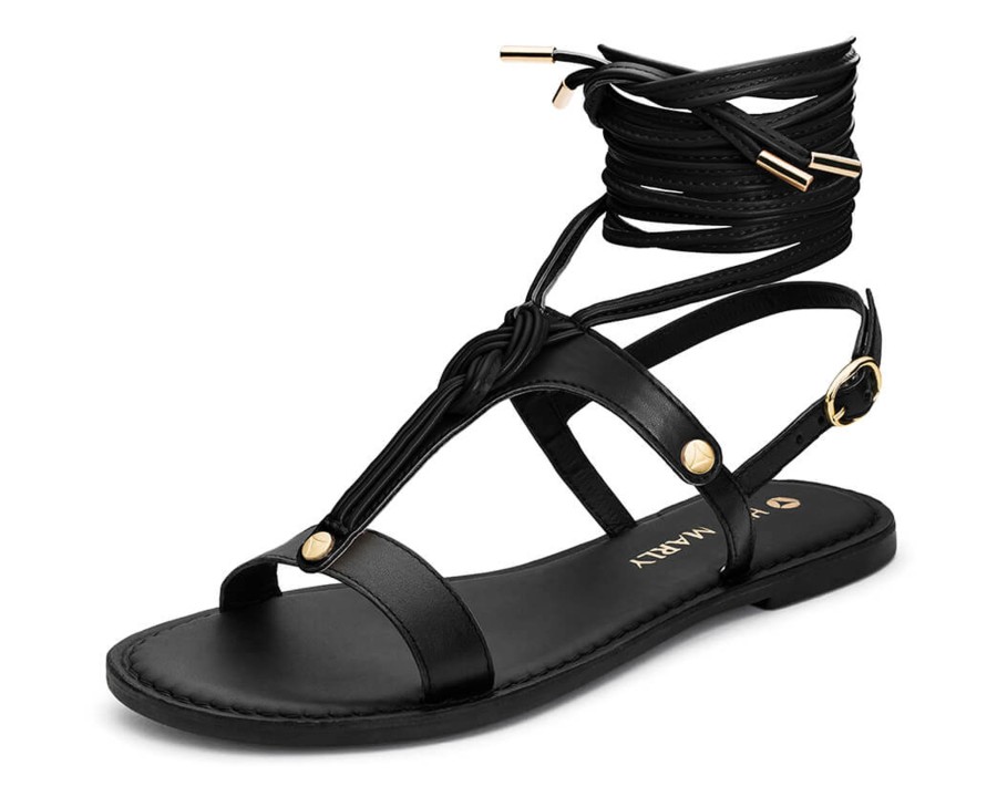 Sandalen Hey Marly | Tie Up Rope - Classic Riemen Black Ts