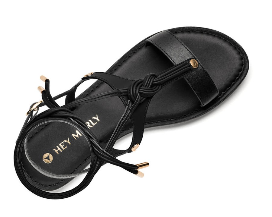 Sandalen Hey Marly | Tie Up Rope - Classic Riemen Black Ts