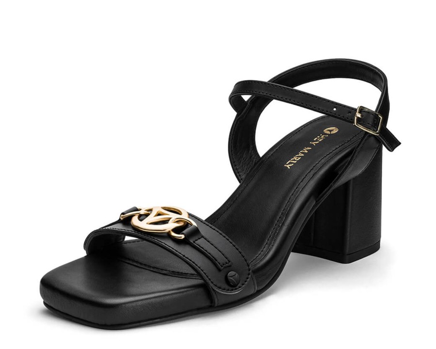 Sandalen Hey Marly | Golden Icon - Block Heel Mid Black Ps1 Black - Golden Icon - Ps1