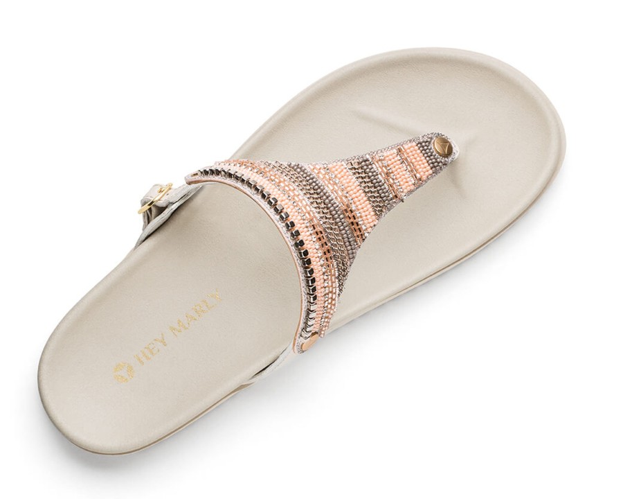 Sandalen Hey Marly | Ethno Beads - Casual Clean Crema Ts