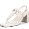 Sandalen Hey Marly | Pin Stud - Block Heel Mid Crema Ts Crema - Pin Stud - Ts