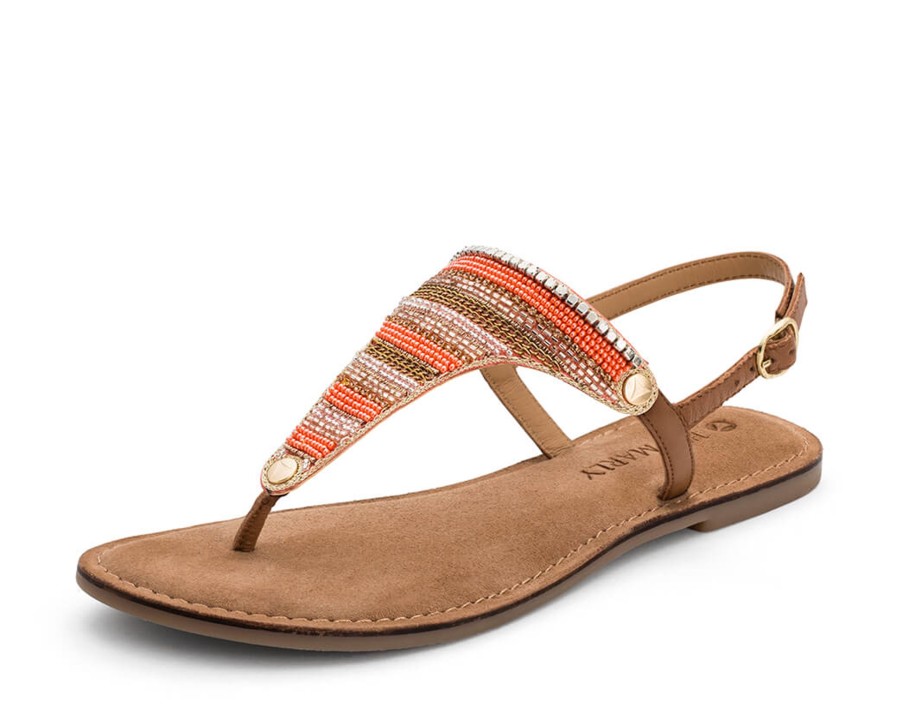 Sandalen Hey Marly | Ethno Beads - Comfort Cognac Ts