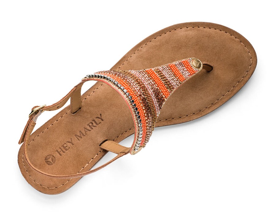 Sandalen Hey Marly | Ethno Beads - Comfort Cognac Ts