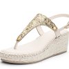 Sandalen Hey Marly | Cosmic Glitter - Wedge Bast Mid Crema Ts