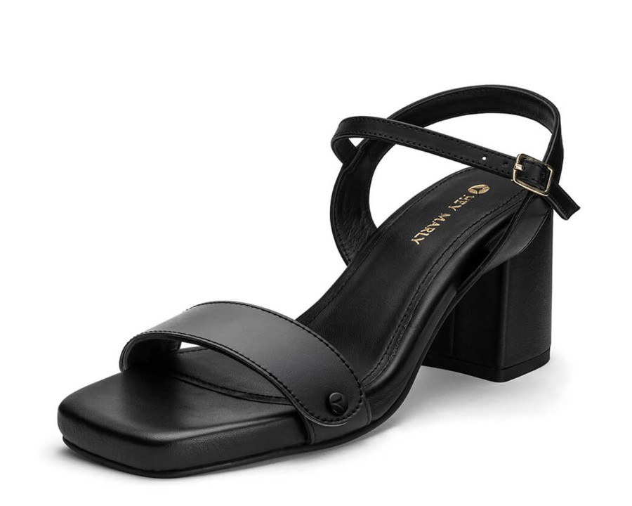 Sandalen Hey Marly | All Plain - Block Heel Mid Black Ps1 Black - All Plain - Ps1