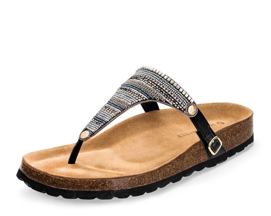 Sandalen Hey Marly | Ethno Beads - Casual Cork Black Ts